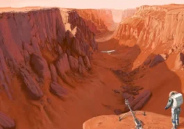 Ilustração do Valles Marineris de Marte