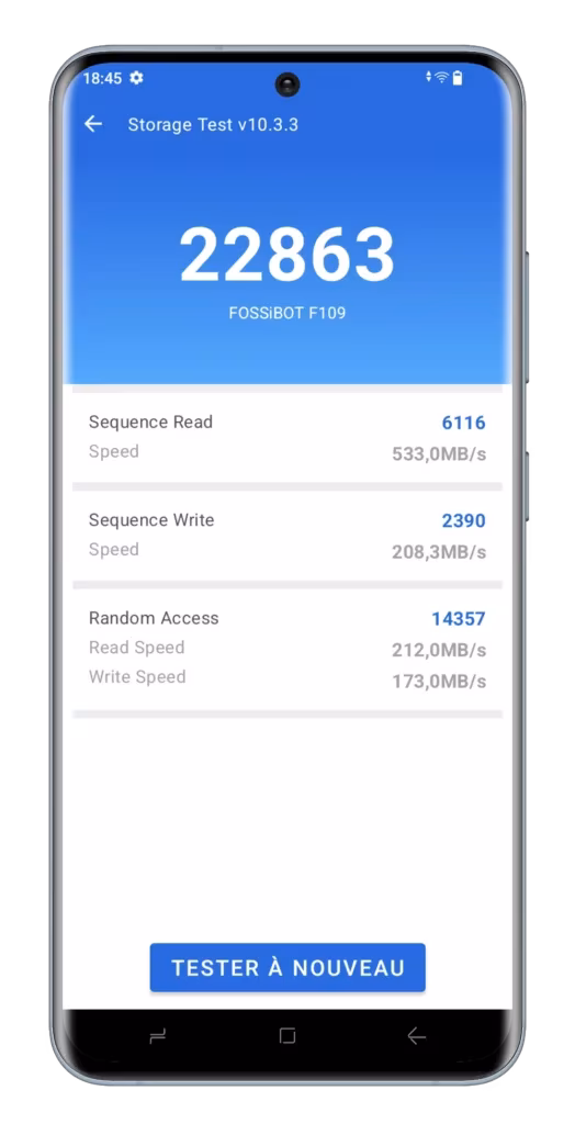 FOSSiBOT F109 Pro en TEST: Le smartphone solide 5G avec écran secondaire multifonctions 25 Fossibot F109 Rugged Phone Test Review Netcost Storage Test