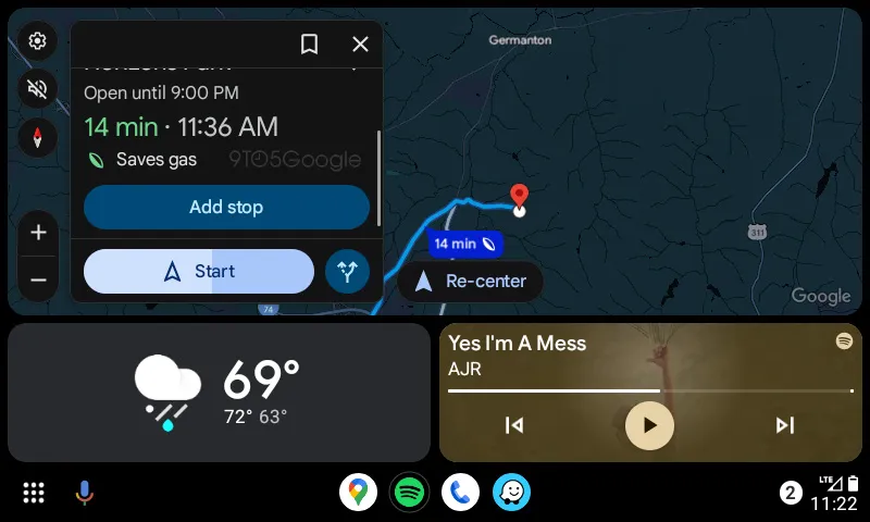 Google Maps a une nouveauté sur Android Auto pour être plus simple à utiliser 3 Google Maps Android Auto bouton arrêt