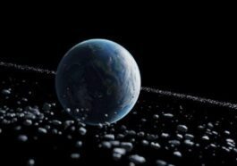 Illustration de la Terre entourée d'un anneau planétaire. Crédit : Oliver Hull