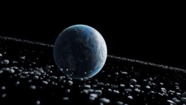 Illustration de la Terre entourée d'un anneau planétaire. Crédit : Oliver Hull