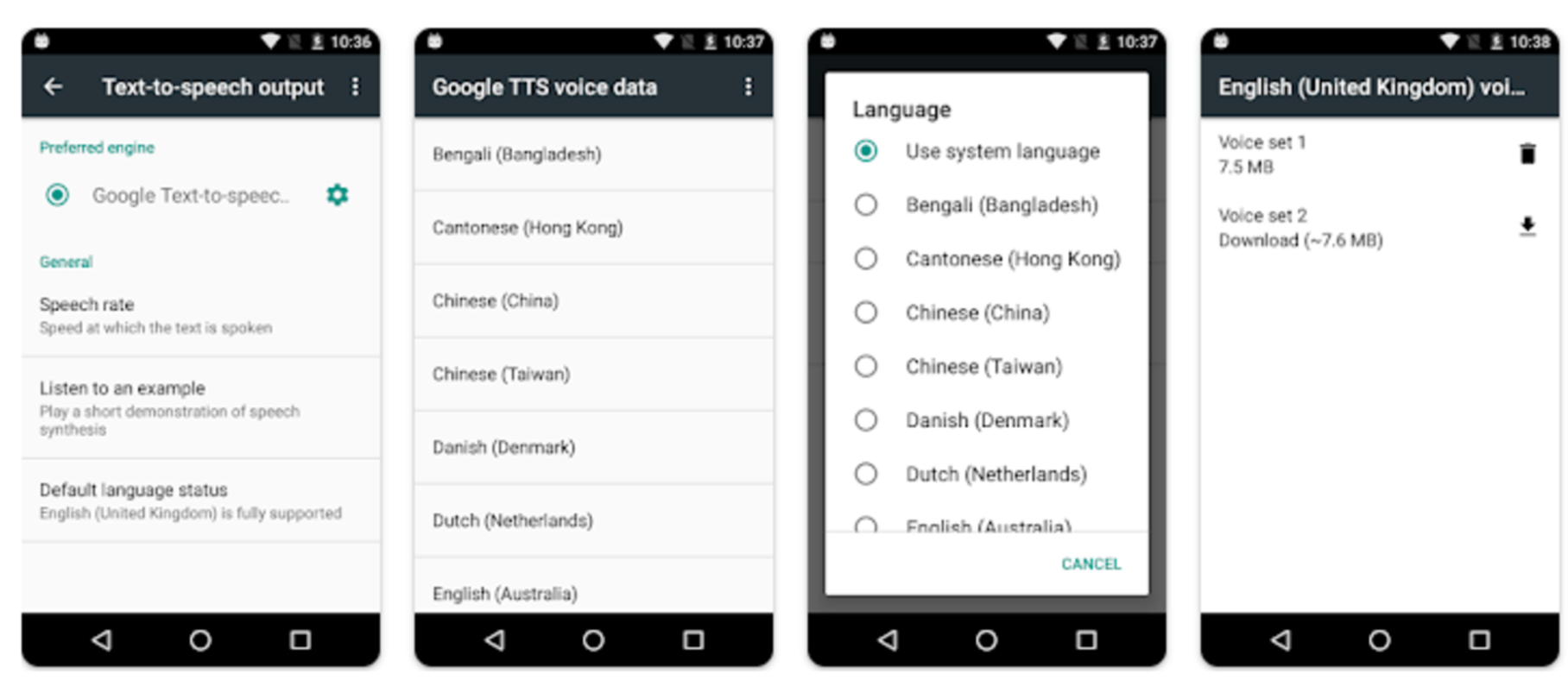Google Text-to-Speech est préinstallé sur de nombreux appareils Android