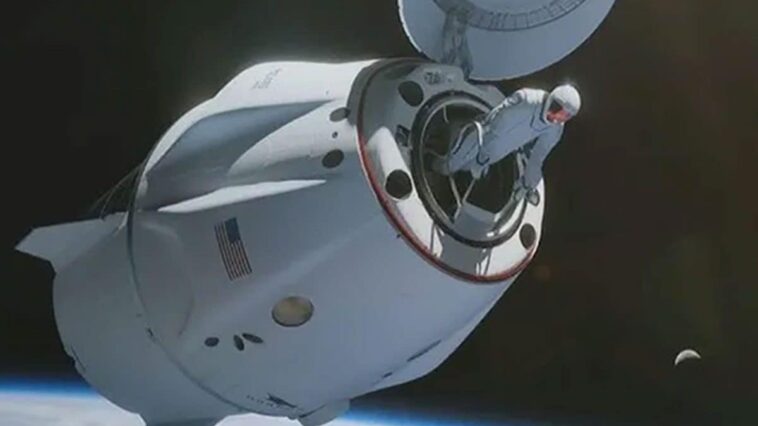 Mission Polaris Dawn, aujourd'hui la première promenade dans l'espace de privés depuis Dragon SpaceX en direct 1 Illustration de la sortie dans l'espace privée de la mission Polaris Dawn / Crédit : SpaceX