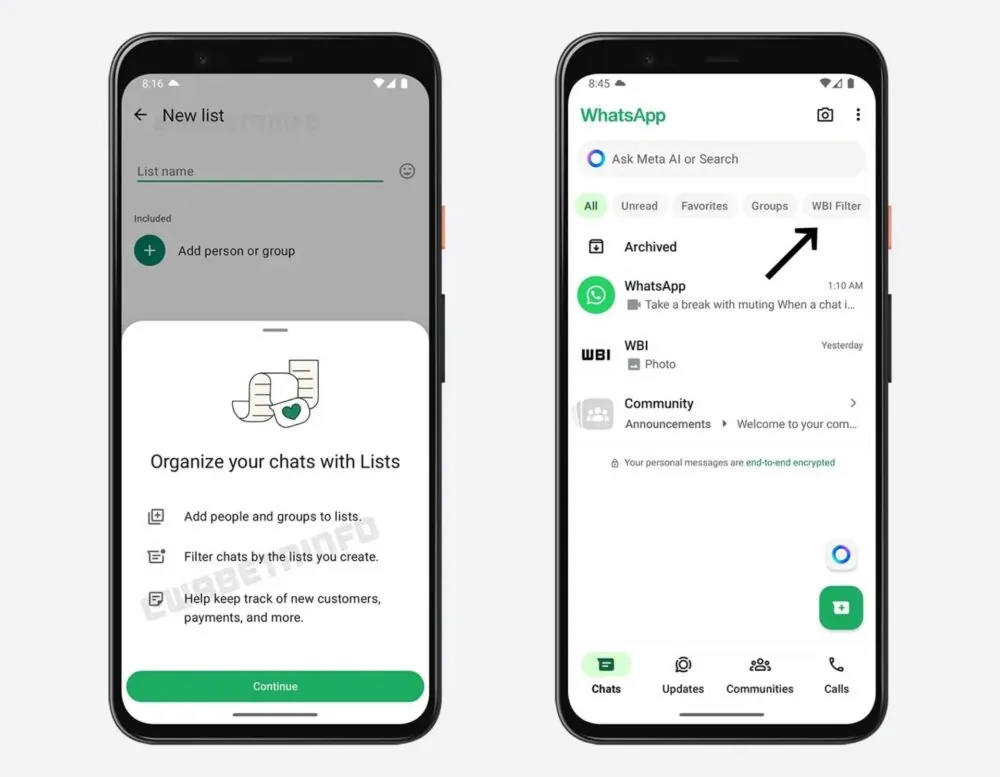 WhatsApp : Il sera beaucoup plus facile d'organiser vos conversations 3 WhatsApp conversations organiser filtres listes