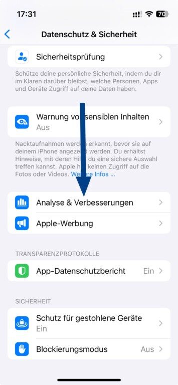 Votre batterie iPhone se vide trop vite avec iOS 18 ? Découvrez nos astuces ! 12 Désactiver l’analyse iOs