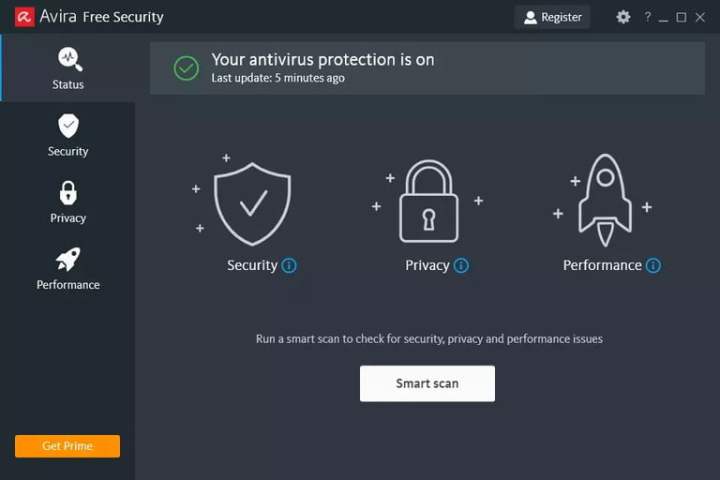 Le meilleur logiciel antivirus gratuit pour 2024 6 Capture d'écran du logiciel Avira Free Security.