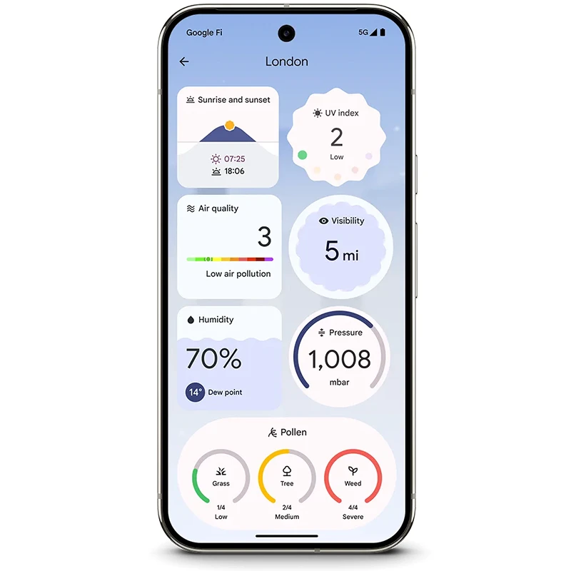 Toutes les nouvelles fonctionnalités incluses dans le Pixel Drop d'octobre pour les téléphones Pixel, les tablettes et plus 3 Nouvelle application Météo Pixel Android 15