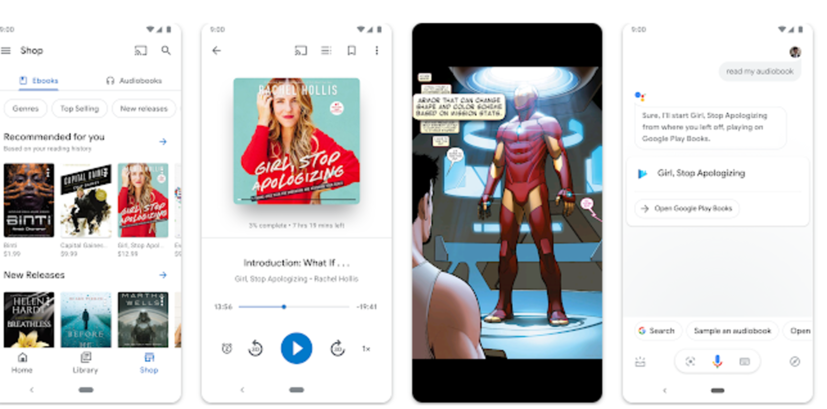 Google Play Livres se distingue par son vaste catalogue de livres et d'audiolivres