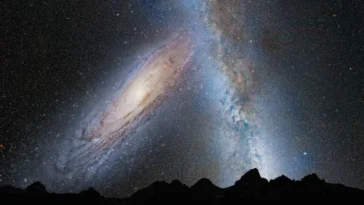 La fusion entre notre Galaxie, la Voie lactée, et la voisine Andromède est-elle déjà en cours ? 23 Illustration de la fusion entre la galaxie Voie lactée et Andromède