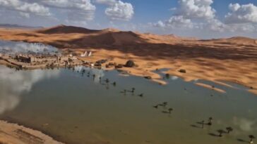 Le Sahara inondé par les pluies torrentielles : les images étranges du village de Merzouga 28 Il villaggio di Merzouga allagato. Credit: Morocco Desert Challenge / Facebook