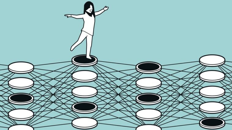 Qu'est-ce que l'intelligence artificielle avec des réseaux neuronaux du Prix Nobel 2024 de Physique à Hopfield et Hinton 1 Illustration de l'intelligence artificielle avec des réseaux neuronaux artificiels de John Hopfield et Geoffrey Hinton, Prix Nobel 2024 pour la Physique / Crédit: Jarnestad/Royal Swedish Academy of Sciences