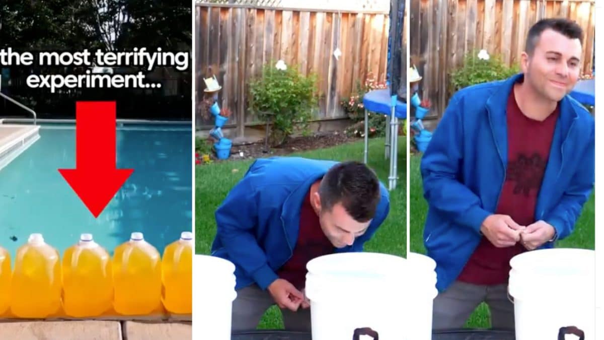 Si tu sens une odeur de chlore à la piscine, nous avons une mauvaise nouvelle pour toi : les résultats de l'expérience 2 INSTAGRAM | Images de la vidéo de Mark Rober