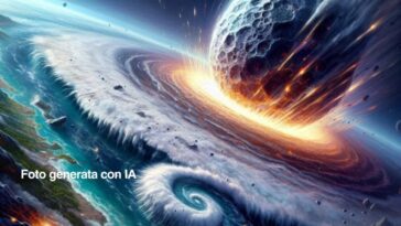 Une météorite plus grande que celle qui a tué les dinosaures à l'origine de la vie sur Terre : l'étude 2 Image générée par IA en tant que réinterprétation de la description fournie par l'étude