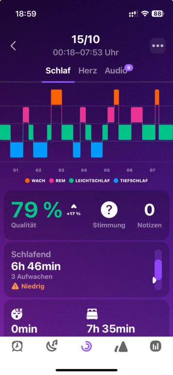 Mieux dormir avec l'Apple Watch : Comparatif des applications de suivi du sommeil 8 Pillow Schlafphasen