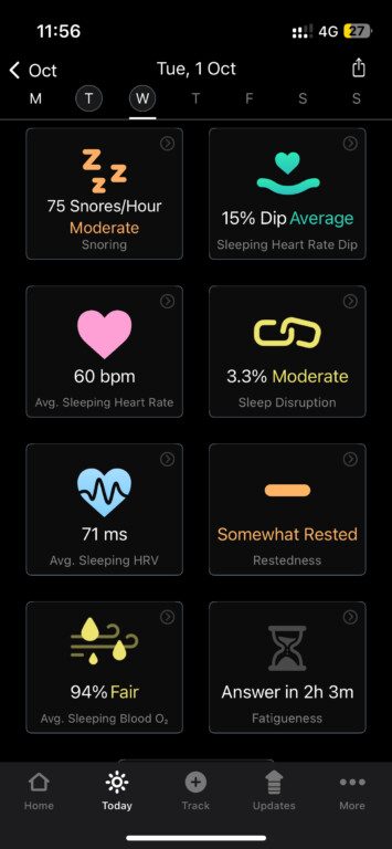 Mieux dormir avec l'Apple Watch : Comparatif des applications de suivi du sommeil 9 SleepCycle Auswertung