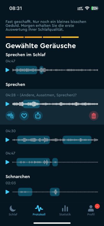 Mieux dormir avec l'Apple Watch : Comparatif des applications de suivi du sommeil 10 SleepCycle schnarchen