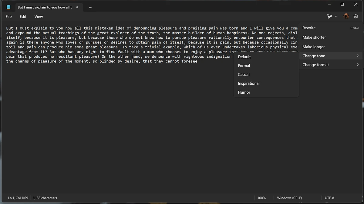 Comment activer la fonctionnalité Rewrite IA dans Notepad sur Windows 11