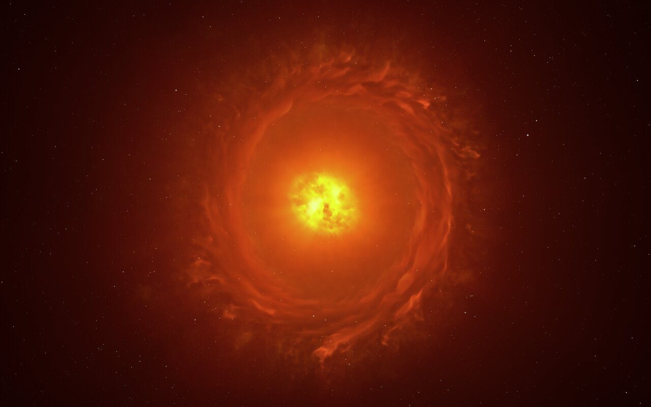 La première image rapprochée d'une étoile d'une autre galaxie : le « monstre » dévoilé 4 L'illustration de l'étoile. Crédit : ESO/L. Calçada