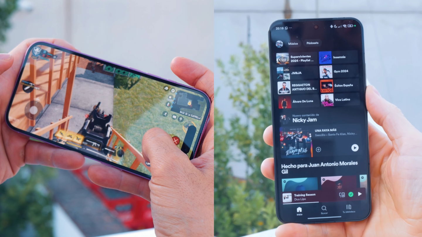 Comparatif iPhone 16 vs Xiaomi 14 : quelles sont les différences et lequel est le meilleur smartphone compact haut de gamme 4 Jeu sur l'iPhone 16 et Spotify sur le Xiaomi 14