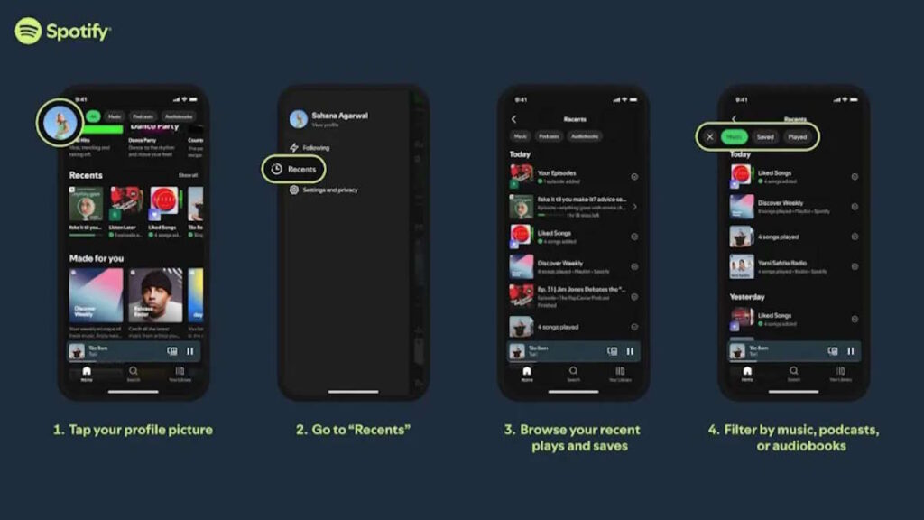 Spotify propose une nouveauté incroyable ! Le nouvel onglet Récents affiche votre historique d'écoute sur 90 jours 3 Spotify mémoire récentes musique jours