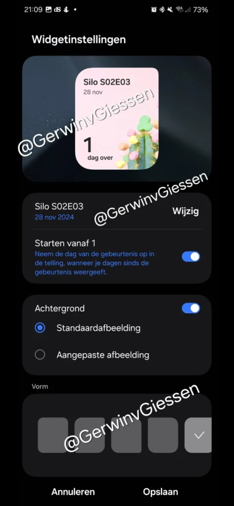 Application calendrier One UI 7