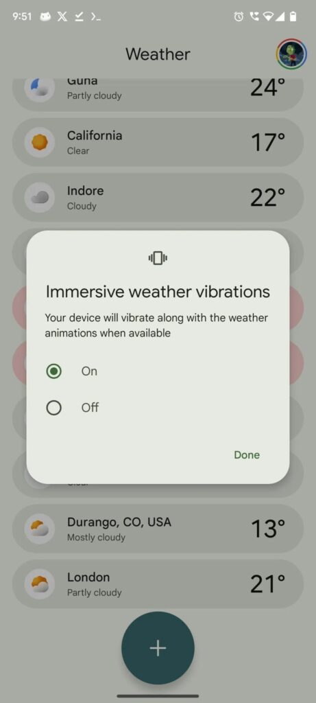 Cette application de Google vous fera vivre la météo avec des vibrations et des sons immersifs 2 Google Pixel Weather temps vibrations