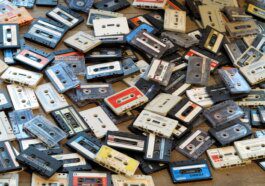 How many feet/meters of tape are found in a 60-minute audio cassette tape?