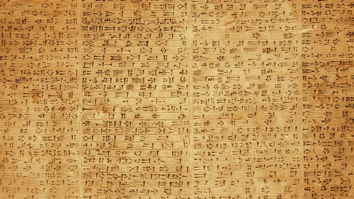 Immagine di repertorio, antichi simboli cuneiformi babilonesi o persiani s