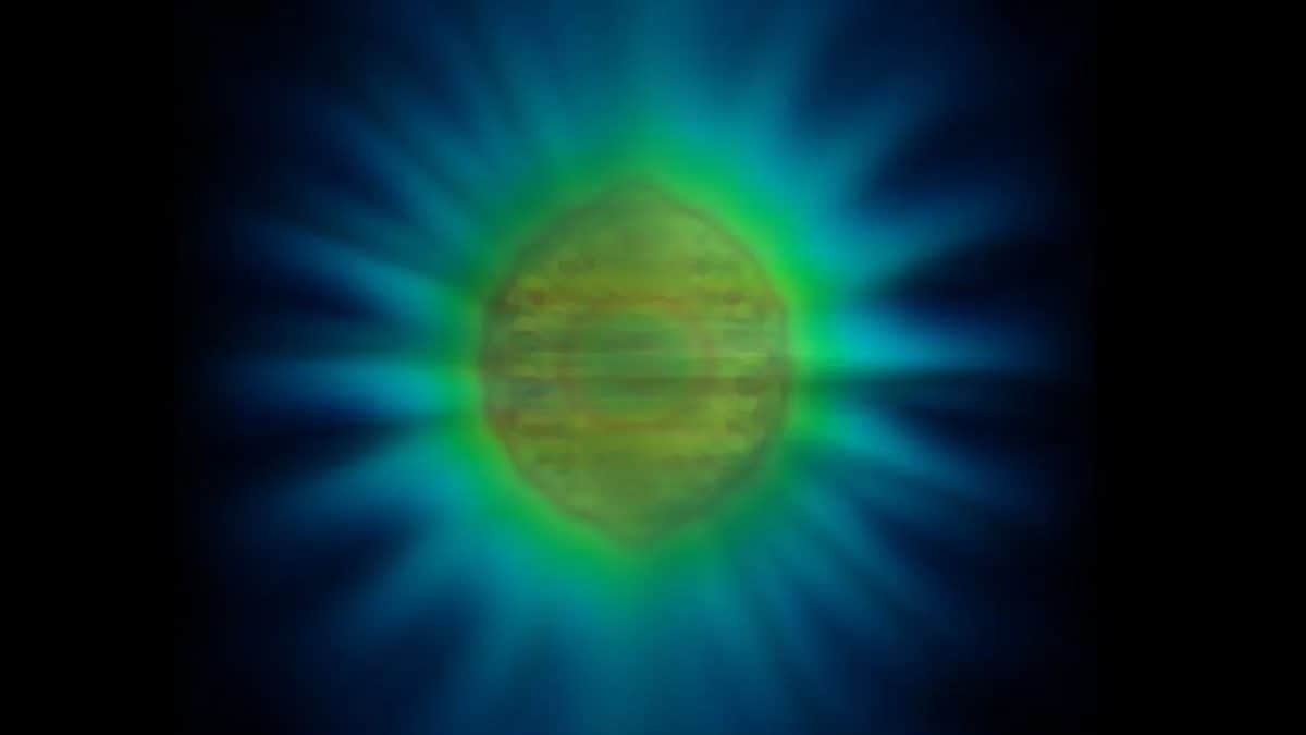 L'immagine di un fotone, ottenuta da un team dell'Università di Birmingham, rivela la forma di una singola particella di luce / Photo Credit Benjamin Yuen