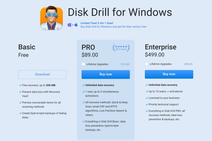 Disk Drill contre DMDE : quelle est la meilleure application de récupération de données sans abonnement ? 2 Disk Drill Pro n'exige pas d'abonnement et la version payante prend en charge trois ordinateurs.