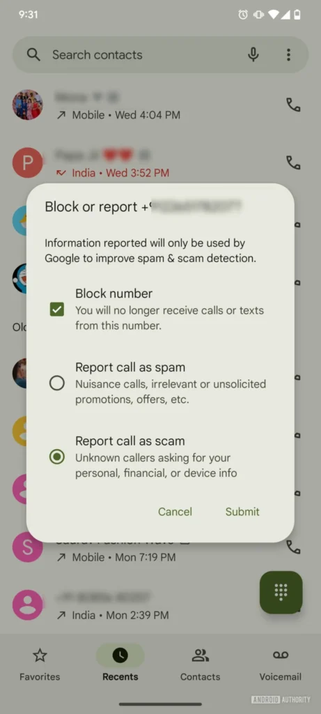 Fin des appels de spam ! La nouvelle fonctionnalité de Google va vous aider à signaler et bloquer ces nuisances 3 chamadas spam Phone Google Android
