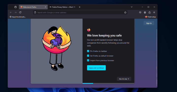 Firefox explore comment devenir votre navigateur web par défaut 2 Firefox montré avec un nouveau paramètre lors de l'installation.