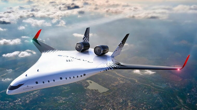 Il y a un nouvel avion commercial avec des ailes courbes qui veut battre la concurrence. Il vient tout droit du futur 1 Il y a un nouvel avion commercial avec des ailes courbes qui souhaite devancer la concurrence. Il vient tout droit du futur