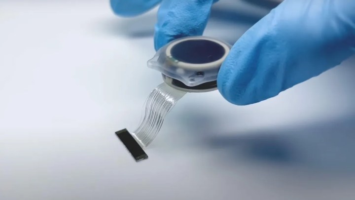La révolution de l'interface cerveau-ordinateur n'en est qu'à ses débuts 3 L'implant de télépathie en cours de manipulation.