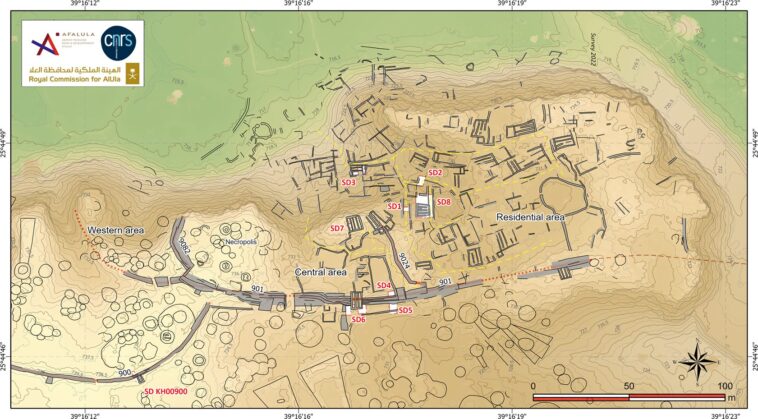 Une cité antique de 4.000 ans découverte en Arabie Saoudite : révélée au cœur d'une oasis mystérieuse 1 La carte de l'ancienne ville d'al-Natah. Crédit : Plos ONE