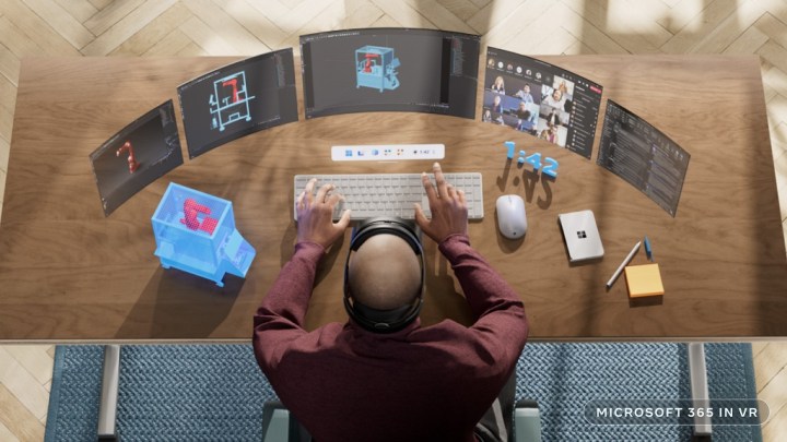 Windows 11 arrive enfin sur Quest 3 et Quest 3S ! 2 Une visualisation de Windows utilisé sur un casque.