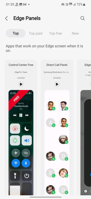 One UI 7 met fin aux téléchargements du panneau Edge depuis le Galaxy Store 4 panneaux edge