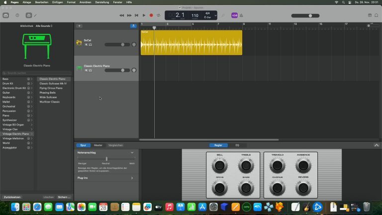 Le meilleur PC de bureau à 700 euros pour des performances exceptionnelles 8 Garageband sur l'Apple Mac mini M4