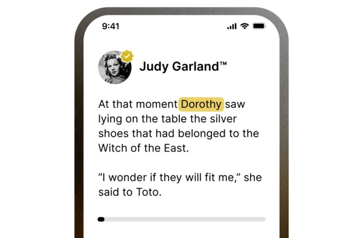 7 choses incroyables que vous ne saviez pas pouvoir faire avec l'IA 3 L'application ElevenLabs Reader avec Judy Garland.