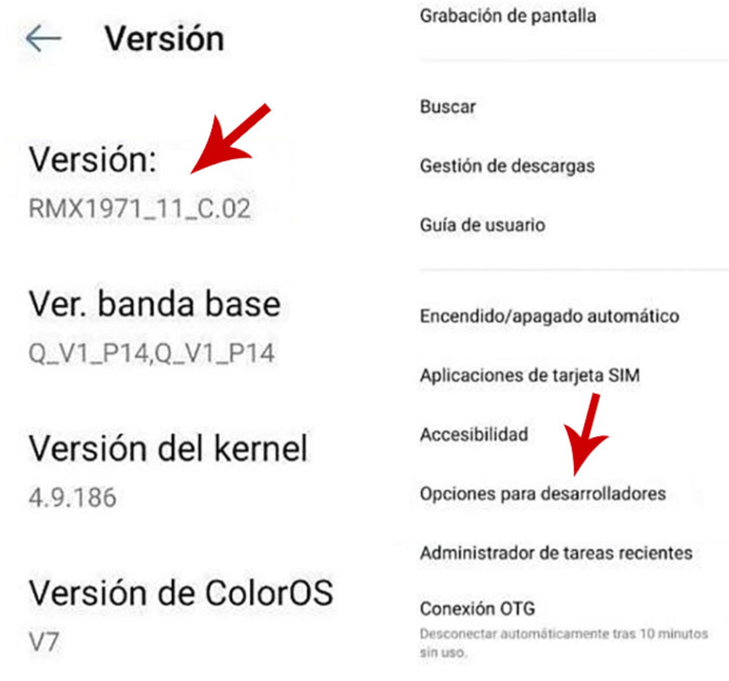 Activer les options pour les développeurs sur les mobiles realme