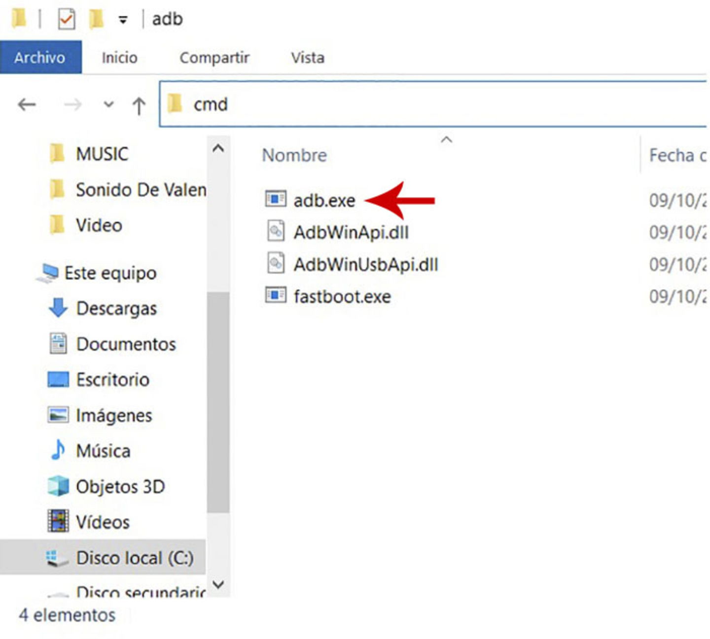 Exécuter l'application ADB et connecter le mobile au PC