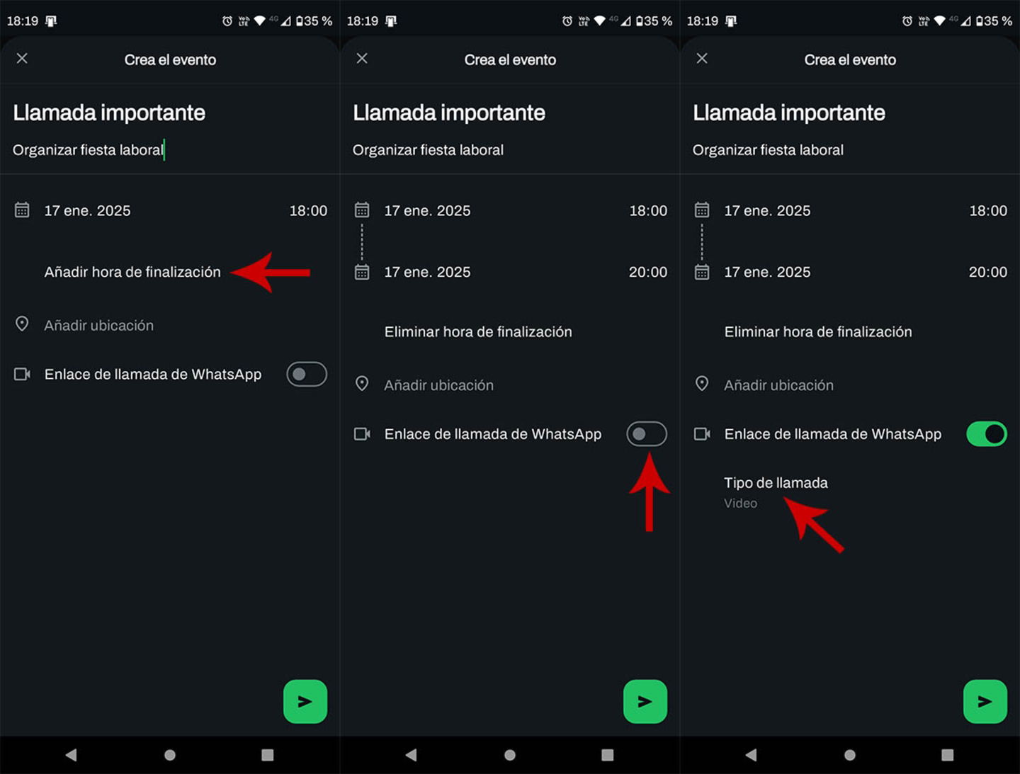 Comment programmer des appels sur WhatsApp étape par étape 6 Changer le type d'appel dans WhatsApp