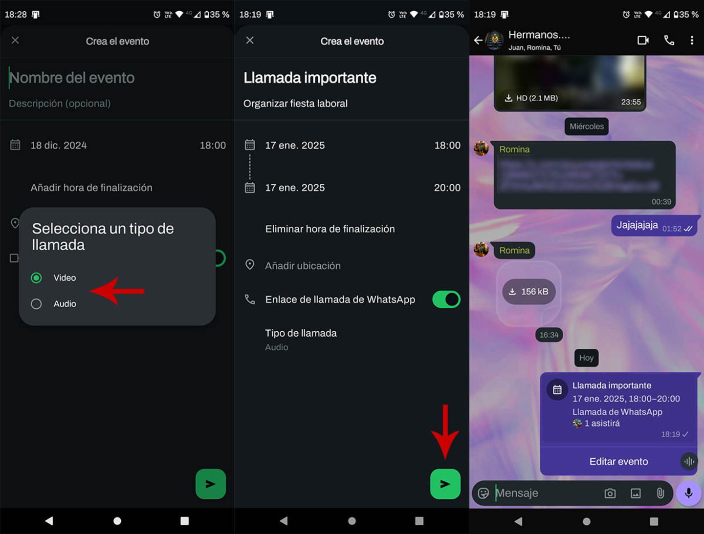 Comment programmer des appels sur WhatsApp étape par étape 7 Voir événement d'appel programmé dans WhatsApp