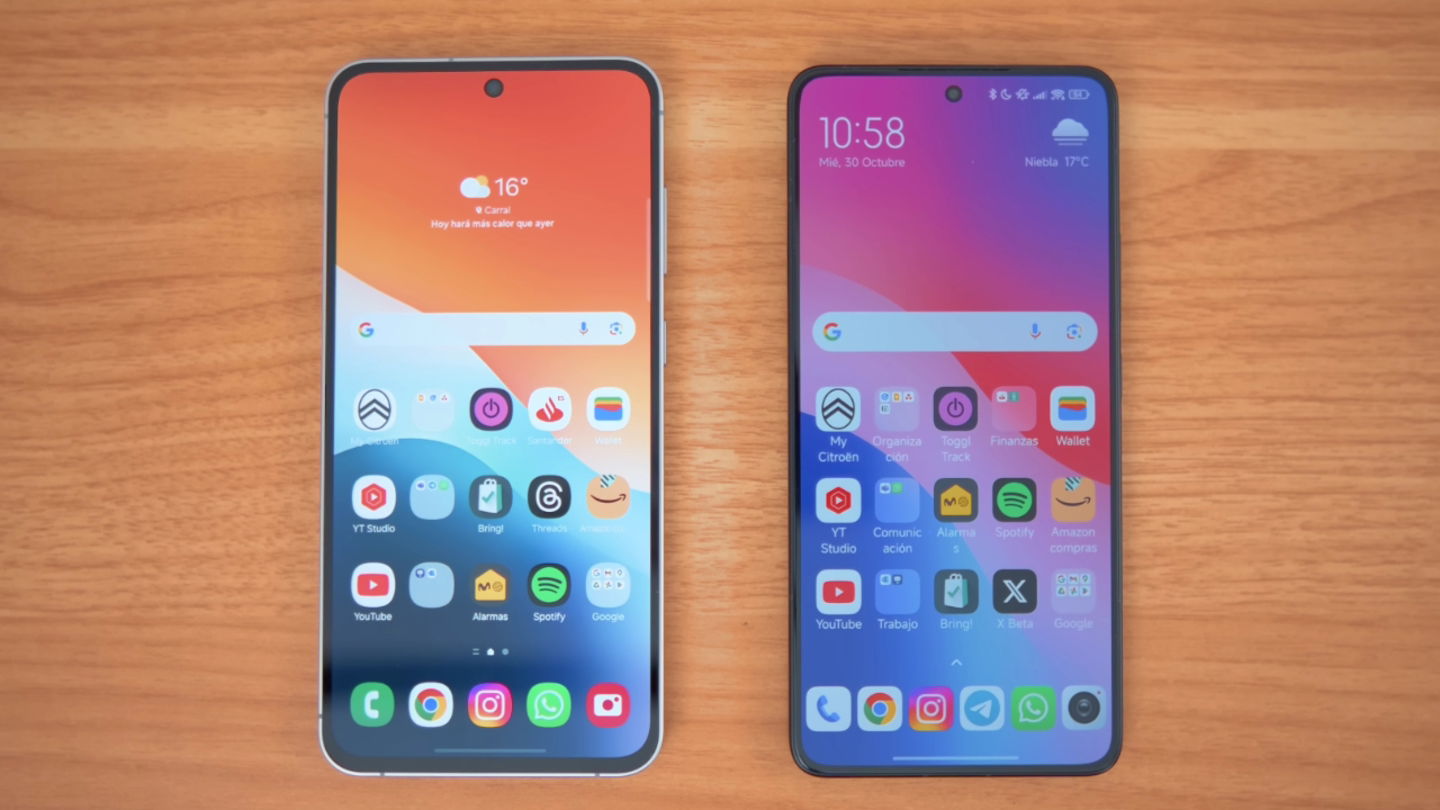 Écran d'accueil du Samsung Galaxy S24 FE et du Xiaomi 14T Pro