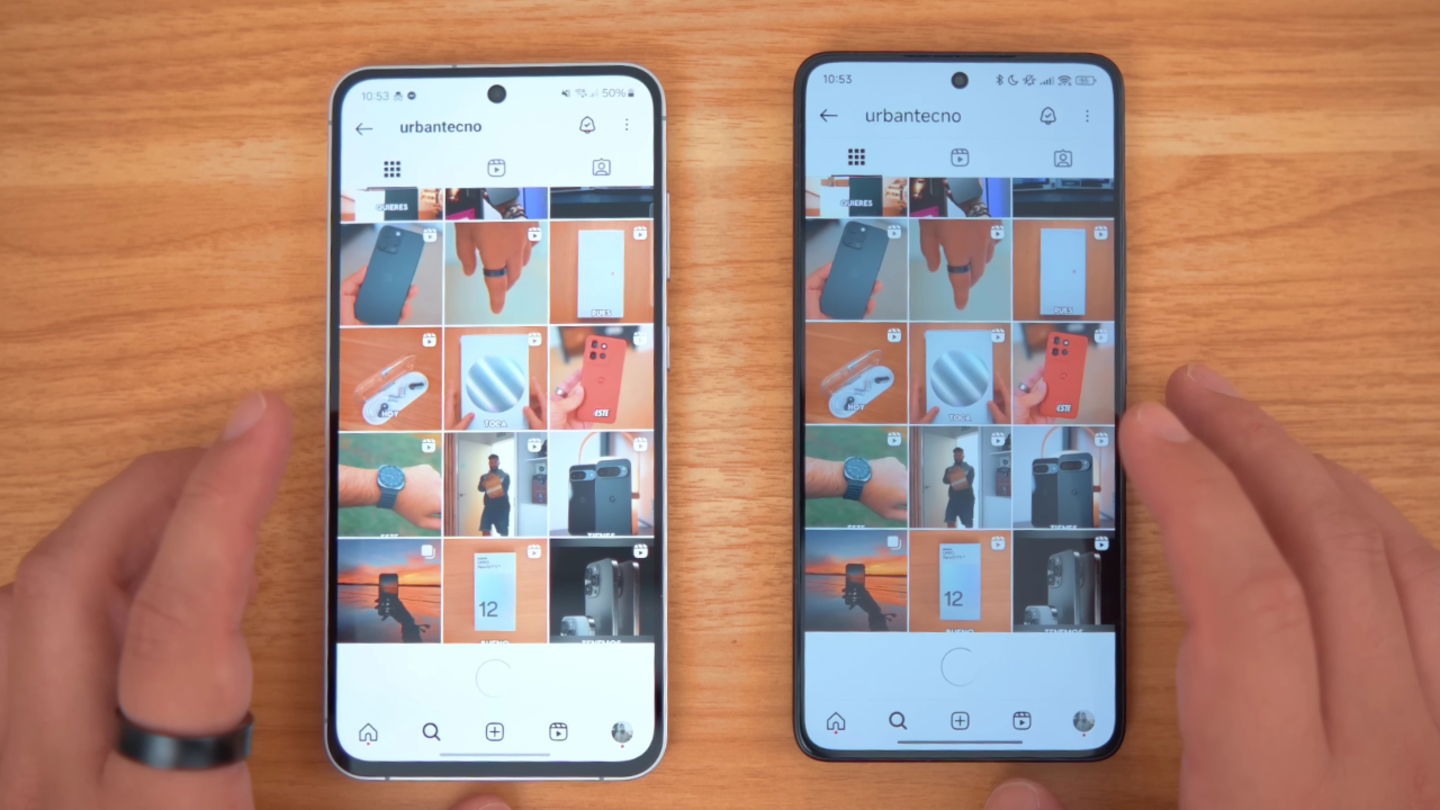 Écrans du Samsung Galaxy S24 FE et du Xiaomi 14T Pro