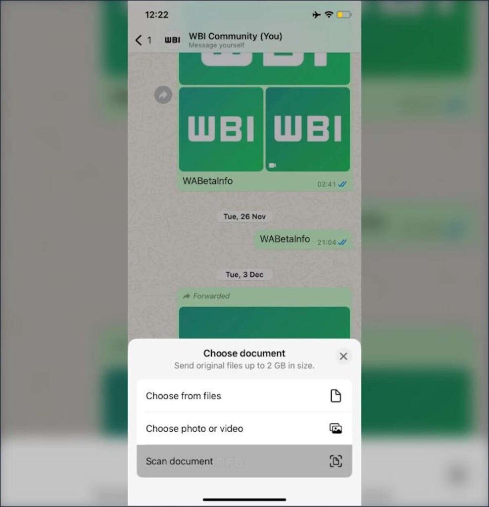 WhatsApp a une nouvelle fonctionnalité ! Maintenant, vous pouvez numériser des documents directement dans l’application 3 WhatsApp digitaliser documents iPhone