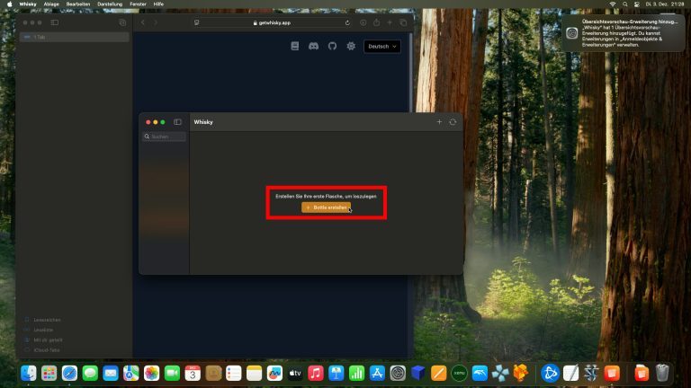 Comment jouer à tes jeux Windows sur Mac (Guide) 6 04 Bottle für Whisky unter macOS für Apple Mac mit M-Prozessor erstellen
