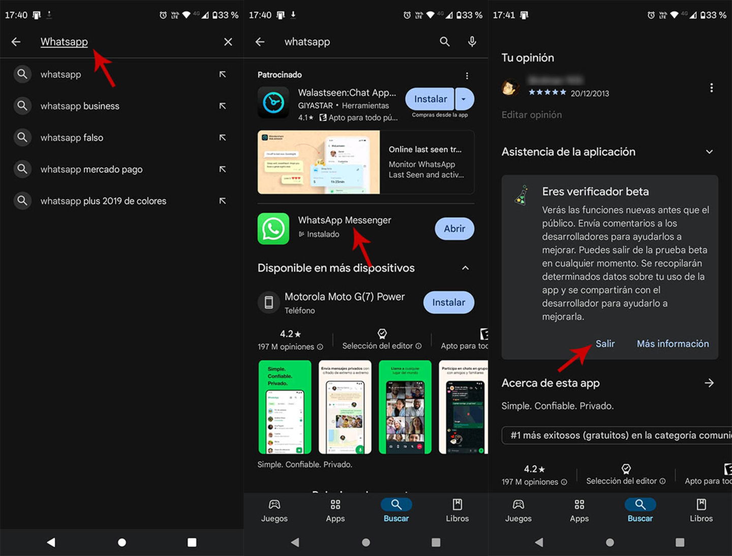 Écran vert sur WhatsApp : pourquoi cela se produit-il et comment résoudre ce problème 6 Quitter la version bêta de WhatsApp sur Android