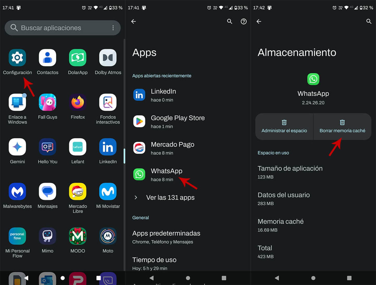 Écran vert sur WhatsApp : pourquoi cela se produit-il et comment résoudre ce problème 5 Effacer le cache de WhatsApp