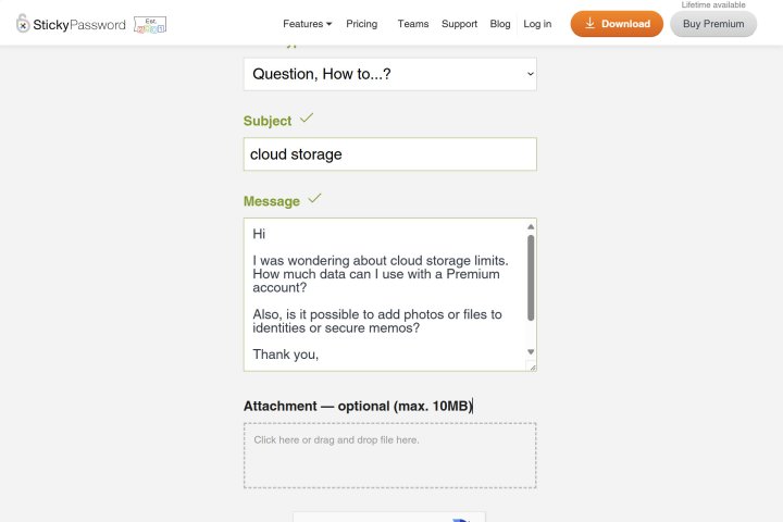 Sticky Password offers relatively quick email support.